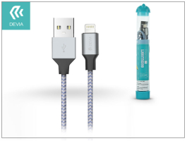 Devia USB - Lightning USB töltő- és adatkábel - 1 m-es vezetékkel - Devia Tube Lightning USB 2.4A - ezüst/kék
