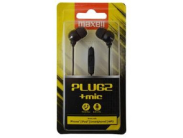 Maxell Ear Bud - Plugz+mic fekete fülhallgató (303759)