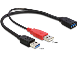 DeLock Cable USB 3.0 type A male + USB type A male  USB 3.0 type A female