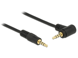 Delock (84737) Stereo Jack 3.5mm 4 pin male &gt; male angled 1m black