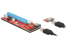Delock (41423) Bovítokártya PCI Express x1 &gt; PCI Express x16 60cm-es USB-kábellel