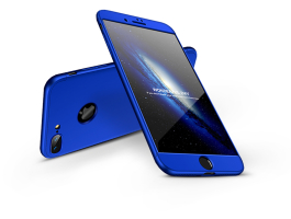 Apple iPhone 8 Plus hátlap - GKK 360 Full Protection 3in1 - Logo - kék