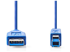 Nedis USB3.0 kábel A apa - B apa 2m Kék (CCGP61100BU20)
