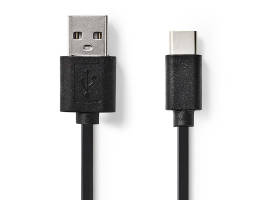 Nedis USB2.0 kábel C Típusú apa - A apa 1m Fekete (CCGB60600BK10)