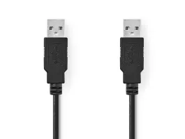Nedis USB2.0 kábel A apa - A apa 2m Fekete (CCGP60000BK20)
