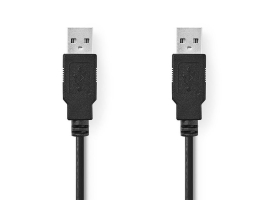 Nedis USB2.0 kábel A apa - A apa 3m Fekete (CCGP60000BK30)