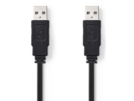 Nedis USB2.0 Laposkábel A apa - A apa 1m Fekete (CCGP60005BK10)