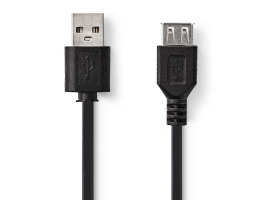 Nedis USB2.0 hosszabbító kábel A apa - A Aljzat 3m Fekete (CCGP60010BK30)
