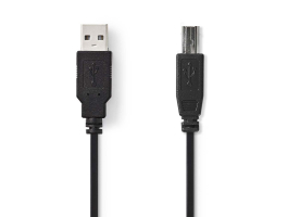Nedis USB2.0 kábel A apa - B apa 1m Fekete (CCGP60100BK10)