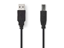Nedis 2m USB2.0 nyomtató kábel A apa - B apa fekete (CCGP60100BK20)