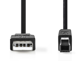 Nedis USB2.0 kábel A apa - B apa 5m Fekete nyomtatókábel (CCGP60100BK50)