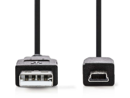 Nedis USB2.0 kábel A apa - Mini 5 tus apa 3m Fekete (CCGP60300BK30)