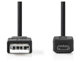 Nedis USB2.0 kábel A apa - Micro B apa 0,5m Fekete (CCGP60500BK05)