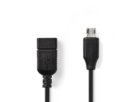 Nedis USB2.0 OTG Kábel Micro B apa - A Aljzat 0,2m Fekete (CCGP60515BK02)