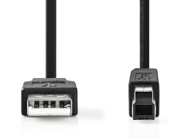 Nedis USB2.0 nyomtató kábel 2m Fekete (CCGT60100BK20)