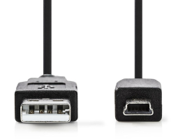 Nedis USB2.0 kábel A Típusú apa Mini 5 Tus apa 1m Fekete (CCGT60300BK10)