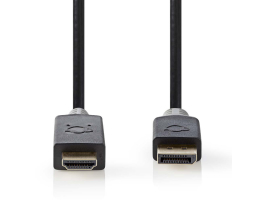 Nedis DisplayPort - HDMI Kábel DisplayPort-apa - HDMI 2m Antracit (CCBW37100AT20)