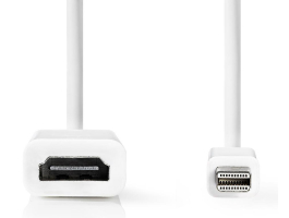 Nedis Mini DisplayPort - HDMI kábel Mini DisplayPort-apa - HDMI kimenet 0,2m Fehér (CCGP37650WT02)