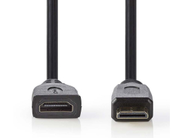 Nedis HDMI Mini - HDMI Aljzat 0,2m Fekete (CVGP34590BK02)