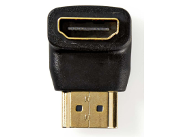 Nedis HDMI-adapter HDMI apa - HDMI-aljzat 90-ban Hajlított Fekete (CVGP34901BK)