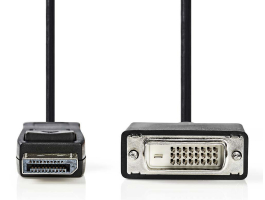 Nedis DisplayPort - DVI kábel DisplayPort-apa - DVI-D 24+1 pólusú apa 2m Fekete (CCGP37200BK20)