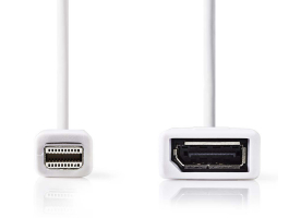 Nedis Mini DisplayPort - DisplayPort Kábel Mini DisplayPort-apa - DisplayPort-aljzat 0,2m Fehér (CCGP37450WT02)
