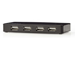 Nedis USB-hub 7 portos USB2.0 Ellátású Külön Ellátás (UHUBU2730BK)