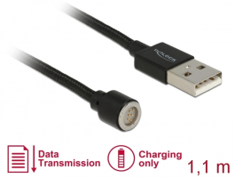 Delock (85724) Mágneses USB adat- és töltőkábel fekete 1,1 m