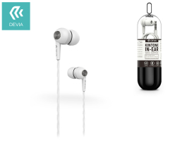 Devia univerzális sztereó felvevős fülhallgató - 3,5 mm jack - Devia Kintone V2 In-Ear Wired Earphones - white