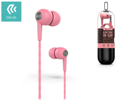 Devia univerzális sztereó felvevős fülhallgató - 3,5 mm jack - Devia Kintone V2 In-Ear Wired Earphones - pink
