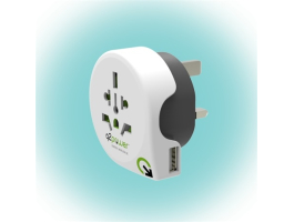 Q2 power Utazó Adapter Világ-to-UK USB Földelt (1.100130)