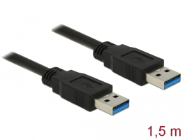 Delock USB3.0 A apa-apa adatkábel 1.5m fekete (85061)