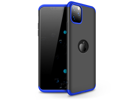 Apple iPhone 11 Pro Max hátlap - GKK 360 Full Protection 3in1 - Logo - fekete/kék