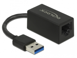 DeLock SuperSpeed USB3.1 Type-A male  Gigabit LAN 10/100/1000 Mbps compact Adapter Black
