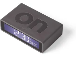 Lexon Flip+ LCD Alarm Clock Rubber Dark Grey