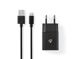 Nedis Fali töltő 2,1 A Laza kábel Micro USB Fekete (WCHAM213ABK)