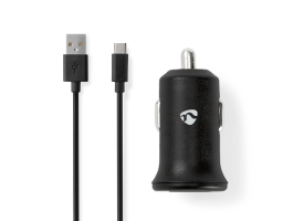 Nedis Autós töltő 2,4 A Laza kábel USB-C Fekete (CCHAC240ABK)