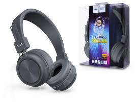 HOCO Wireless Bluetooth sztereó fejhallgató beépített mikrofonnal - HOCO W25 Promise Deep Bass Wireless - szürke