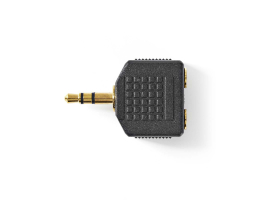 Nedis Sztereó audió adapter 3,5mm-es apa - 2 db 3,5mm-es Aljzat 10 darabos Fekete (CAGP22945BKG)