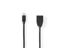 Nedis Mini DisplayPort-DisplayPort Kábel 1.4 Mini DisplayPort apa-DisplayPort Aljzat 0,2m Fekete (CCGP37454BK02)