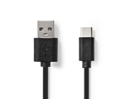 Nedis USB2.0 kábel C Típusú apa - A Típusú apa 3m Fekete (CCGP60600BK30)