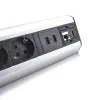 TOO DPS-114-3S IP20 3x 2P+F 2x USB-A RJ45 HDMI ezüst asztalra rögzítheto elosztó