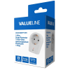 Valueline 1-utas schuko adapter, túlfeszültségvédő, fehér (VLES100SPF1WH)
