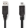 Nedis USB2.0 kábel A apa - Hirose Mini 4 tus apa 2m Fekete (CCGP60200BK20)