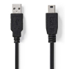 Nedis USB2.0 kábel A apa - Mini 5 tus apa 1m Fekete (CCGP60300BK10)
