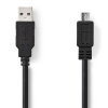 Nedis USB2.0 kábel A apa - Micro B apa 5m Fekete (CCGP60500BK50)