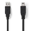 Nedis USB2.0 kábel A Típusú apa Mini 5 Tus apa 2m Fekete (CCGT60300BK20)
