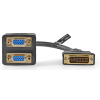 Nedis DVI Adapterkábel DVI-I 24+5 tus apa - 2 db VGA-aljzat 0,2m Fekete (CCGP32952BK02)