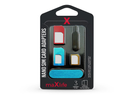 Maxlife Nano és Micro SIM-kártya adapter (3 in 1) kiszedő szerszámmal