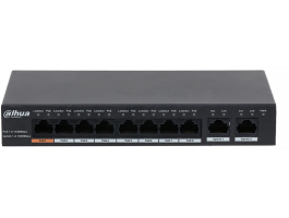 Dahua PFS3010-8GT-96 1x 10/100/1000(HighPoE/PoE+/PoE)+7x 10/100/1000(PoE+/PoE)+2x gigabit uplink 96W PoE switch